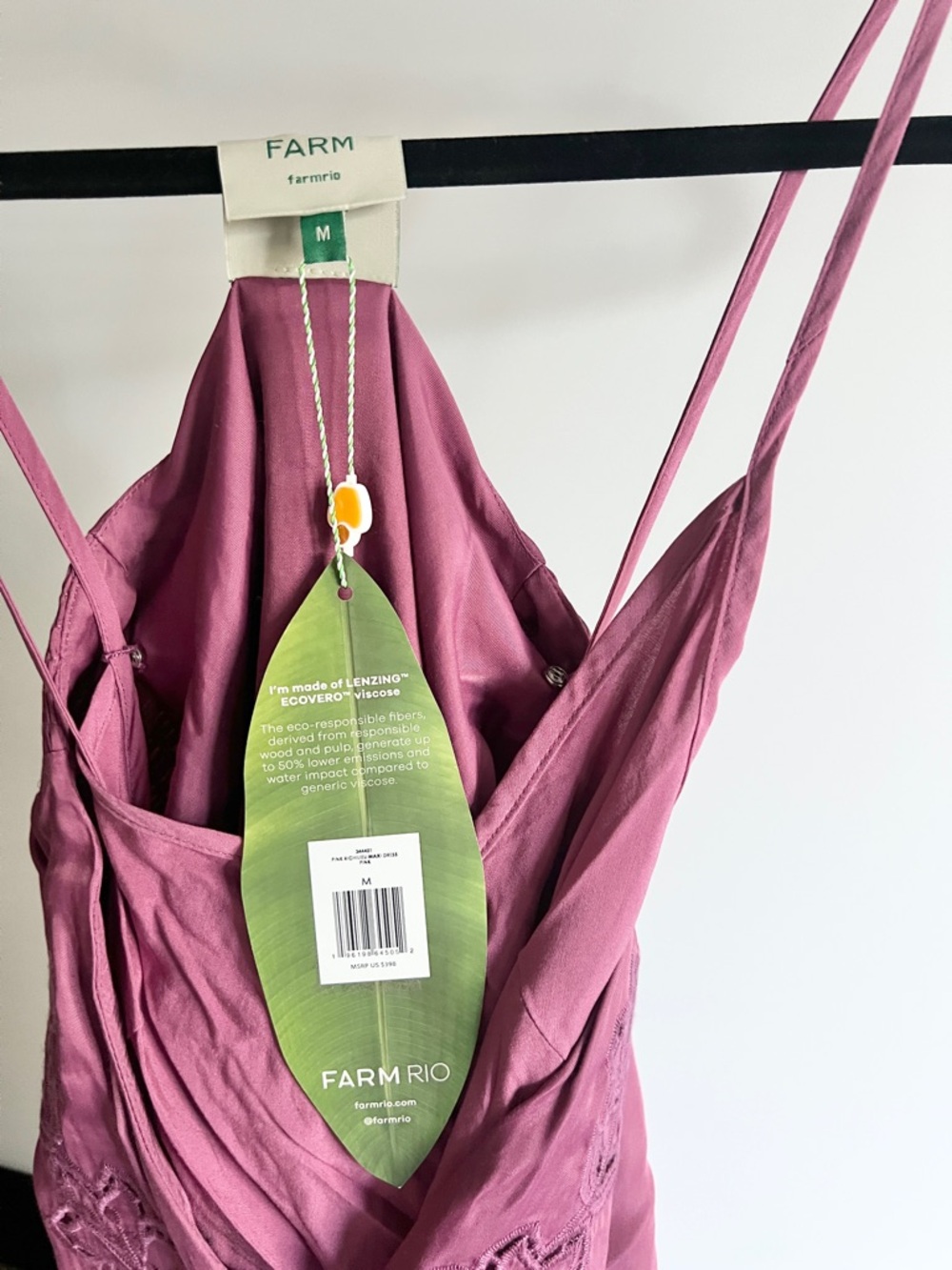 FARM Rio Pink Richelieu Lenzing Ecovero Viscose Maxi Dress Size Medium NWT - Picture 10 of 16